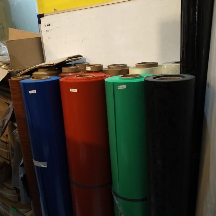 DECOSHEET PVC MERAH TEBAL PELAPIS MEBEL FURNITURE LEMARI MEJA