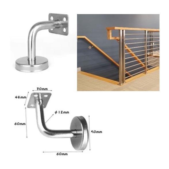 PEGANGAN DUDUKAN RAILING TANGGA STAINLESS - TIPE RAILING DATAR / FLAT