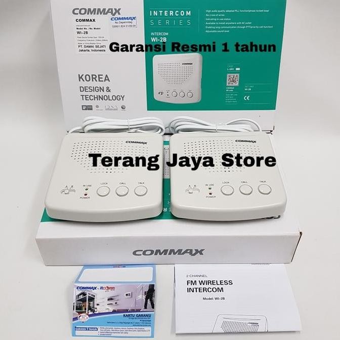 

Intercom Commax WI-2B (2 Unit) Intercom Wireless Commax WI2B Interkom wireless model 1mcb Commax WI2B