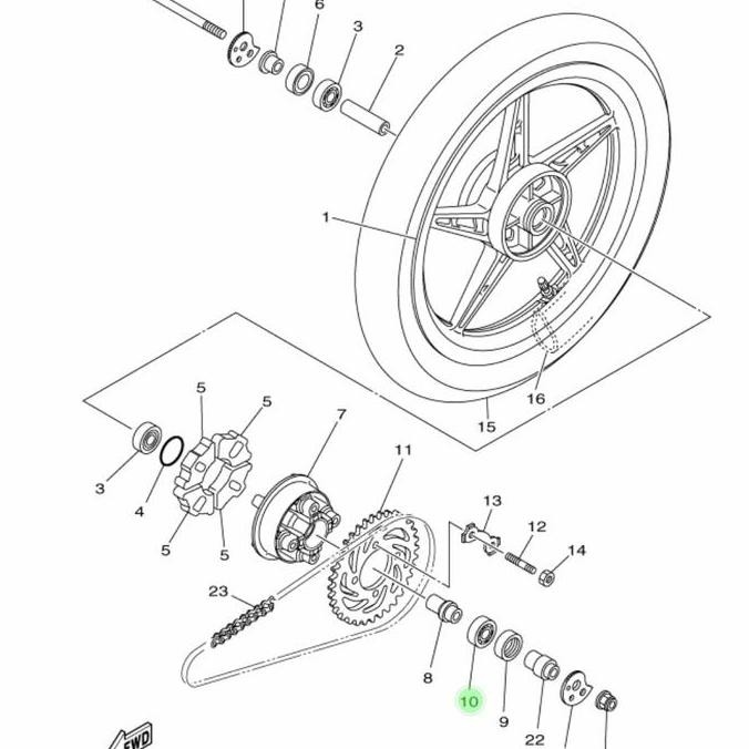 BEARING YAMAHA JUPITER MX NEW 135 ORIGINAL 93306-054YK