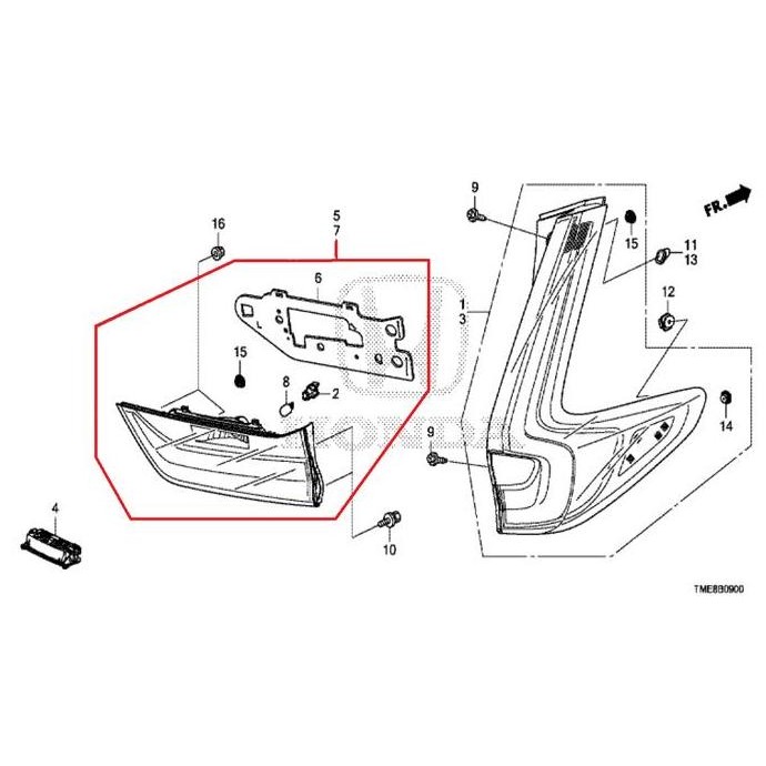 Reflektor Stoplamp Bagasi CRV TURBO FACELIFT ORINAL