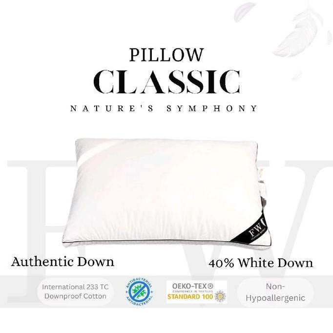 Bantal Bulu Angsa Tipe Classic 40% White Down Bulu Angsa Asli Bantal Hotel