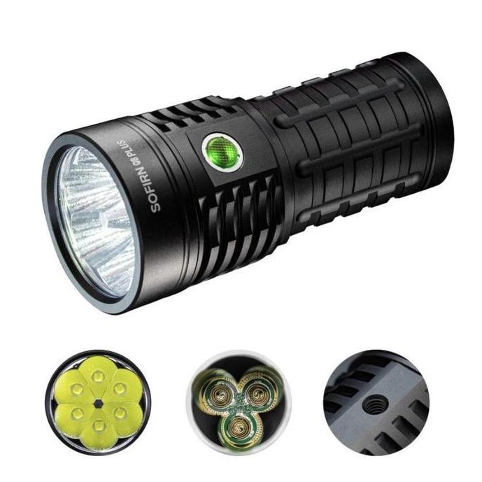 Senter Sofirn Q8 Pro Cree Xhp50.2 Led 16000Lumens 629 Meters Usb-C