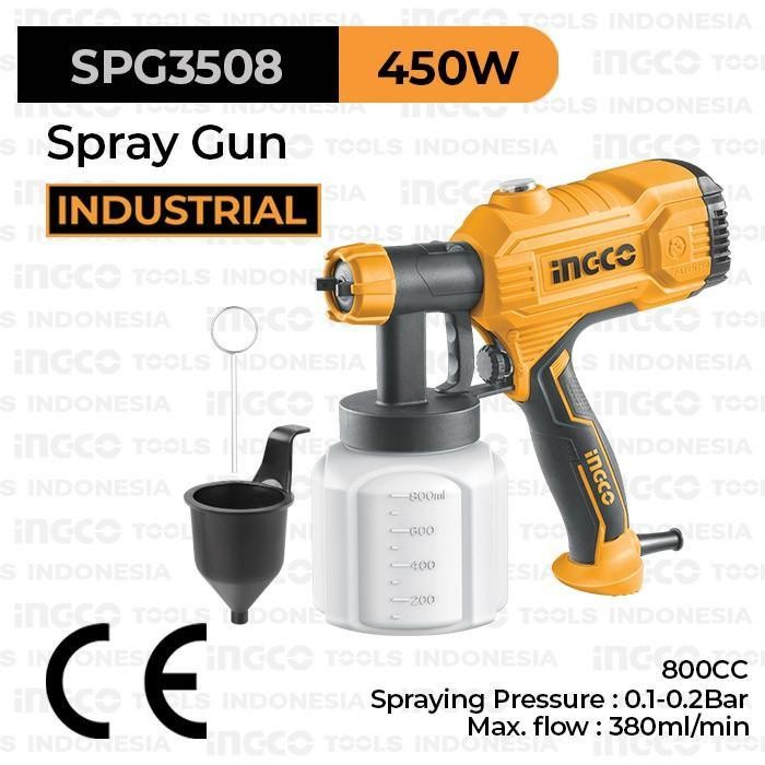 Spray Paint Gun (800Cc) Ingco Spg3508 - Cat Semprot Bodi Body Mobil Listrik Original Dan Terpercaya