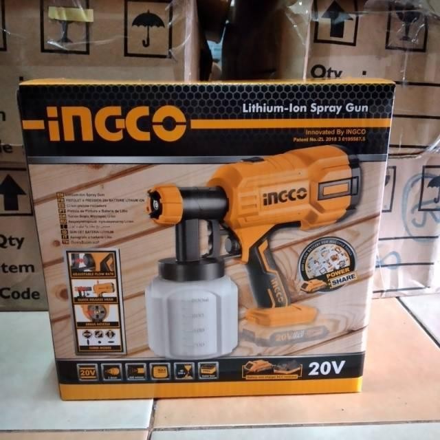 Ingco Csgli2001 Spray Gun Listrik Cordless Semprotan Angin Cat Csgli 2001 Unit Saja Original Dan Ter