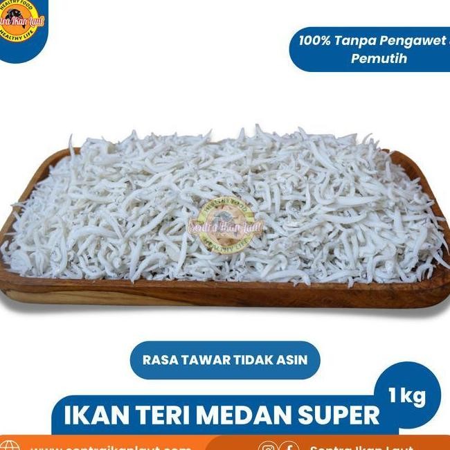 

TERLARIS!! Ikan Asin Kering Teri Medan Putih Halus Kualitas Super 800 Gram