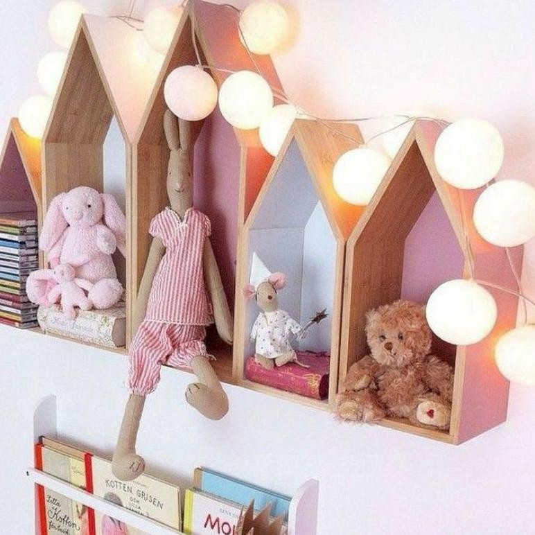 Rak dinding tempel isi 3 pcs Dekorasi Ruangan dinding dekorasi dinding kayu ambalan panjangan dindin