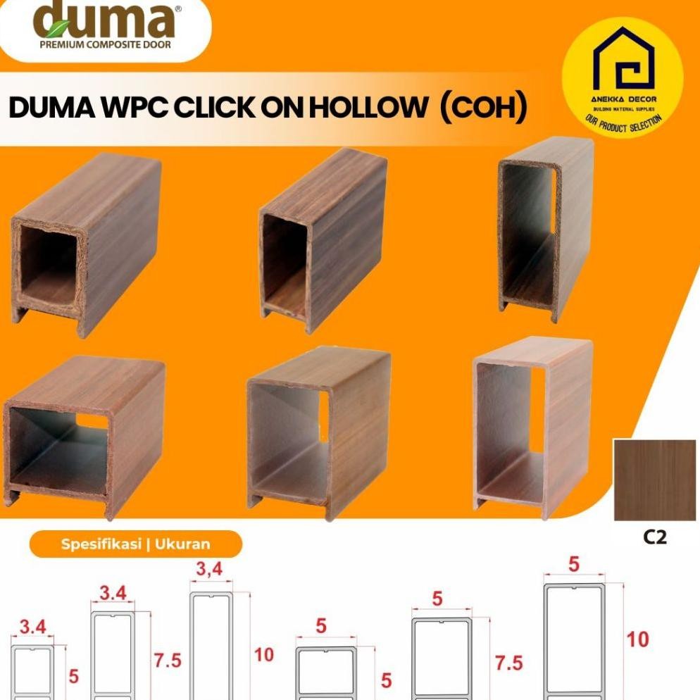 DUMA COH WPC Click On Hollow | All Varian | Panel Dinding / Plafon Interior Rumah Estetik Anti Rayap
