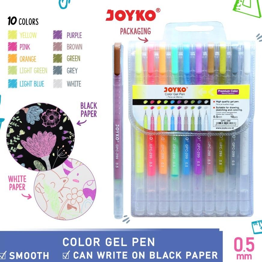

Gel Pen / Pulpen Gel 10 Warna JOYKO GPC-299 DiM