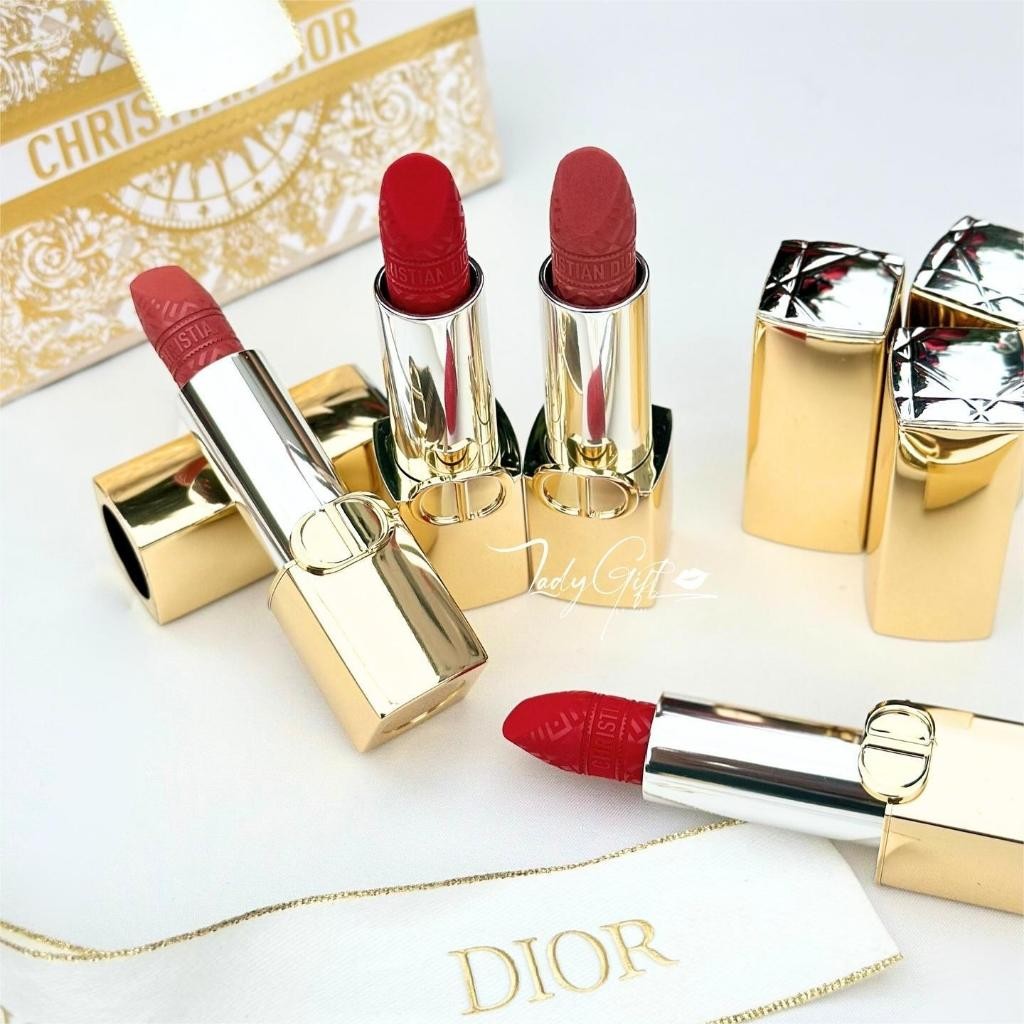 Dior Rouge Velvet & Satin Finish Lipstick 3.5G - Limited Edition Golden New Best Quality 100% Origin