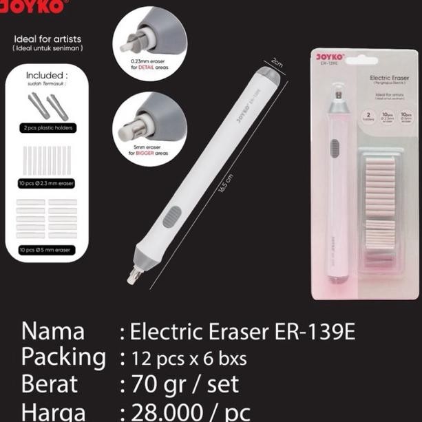 

( 1 set ) Electric Eraser Joyko ER-139E Penghapus Elektrik isi komplit sesuai Foto DiM