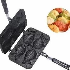 Code Bungeoppang Pan 4 Cetakan Taiyaki Maker Manual Waffle Kue Ikan