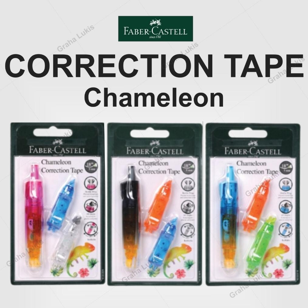 

Faber Castell Chameleon Correction Tape - Gratis 2 buah Refill DiM