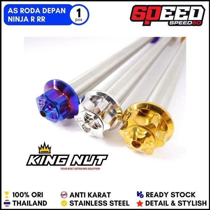 AS RODA DEPAN PROBOLT STAINLESS NINJA R RR KING NUT THAILAND ORI