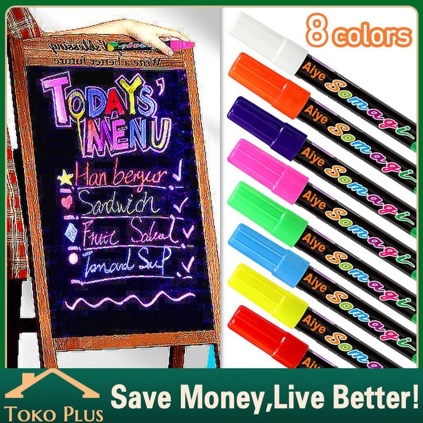 

8Pcs/Set Spidol Chalk Marker (Spidol Blackboard Fluorescent) DiM
