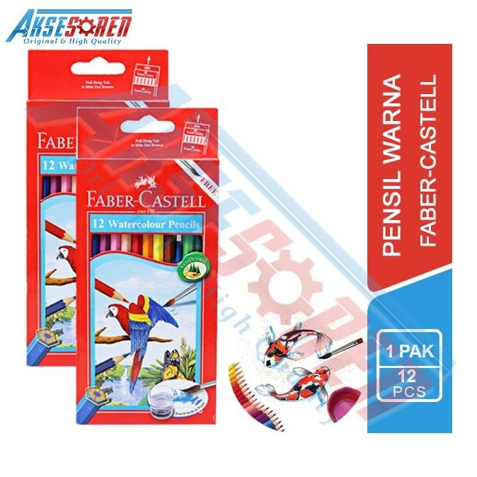 

Pensil Warna Panjang Faber-castell Watercolour 1 Pack 12 Warna / Peralatan Alat Tulis Gambar / Pinsil Mewarnai Paber Kastel [114625] DiM
