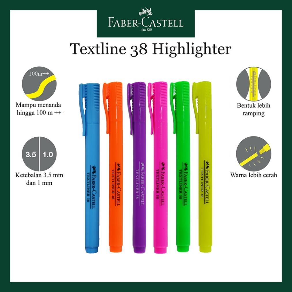 

Paket Textliner 38 Highlighter Faber Castell 6 Warna DiM