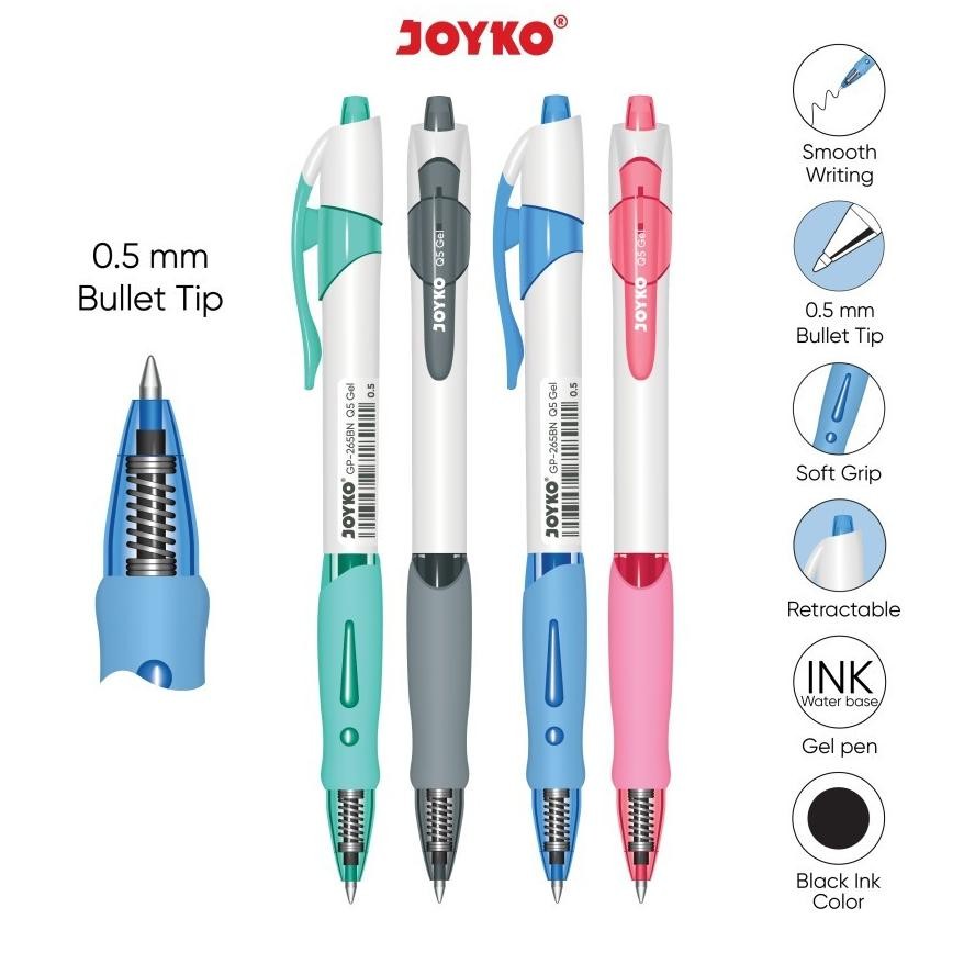 

Gel Pen Pulpen Pena Joyko GP-265BN Q5 Gel 0.5 mm 12 Pcs 1 lusin Selusin DiM