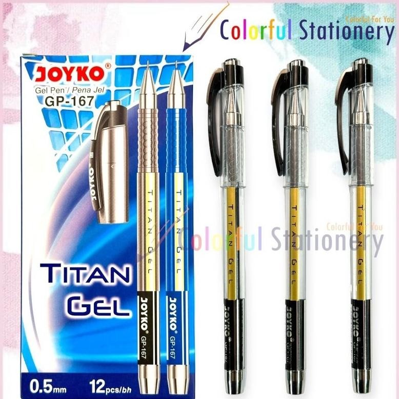 

Pulpen / Ballpoint / Pen Gell Joyko Titan Gel GP-167 (12 Pcs) DiM