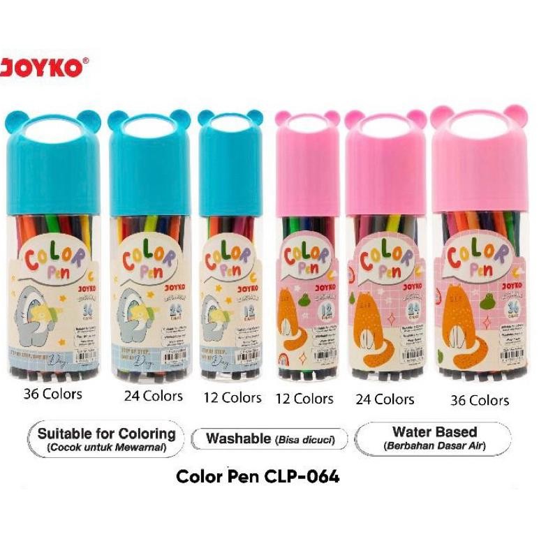 

Joyko Washable Color Pen CLP064 / Spidol Warna Water Base tersedia 12 24 36 warna Clp-064 dapat Dicuci Joyko DiM