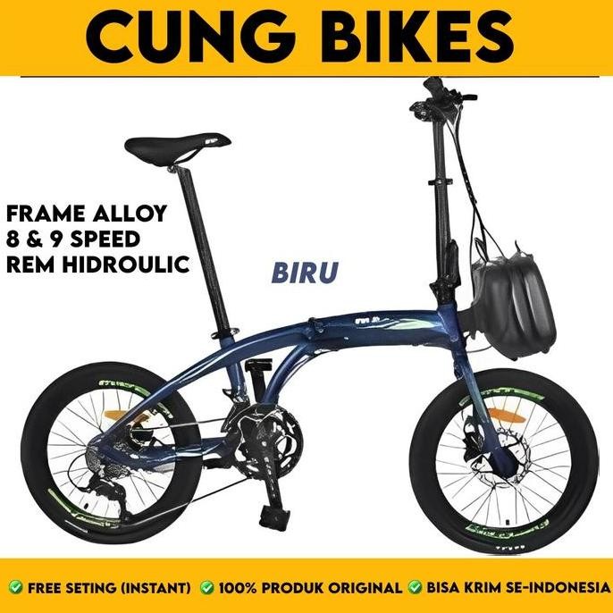 Sepeda Lipat 20 Evergreen 8/9 Speed Alloy Rem Hydraulic - Sepeda Lipat Rem Cakram