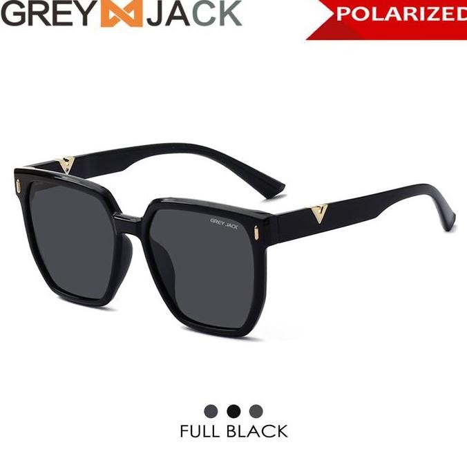Grey Jack Kacamata Hitam Sunglasses Polarized Korean Style Bentuk Kotak Anti Silau Uv400 Tr+Acetate 