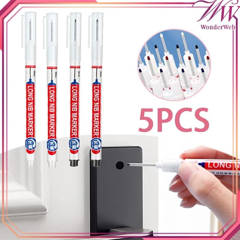 

5pcs/Set Spidol Tukang Kayu Spidol Warna Hitam Putih Spidol Besi Spidol Marker Spidol Warna Warni Marker Long Head DiM