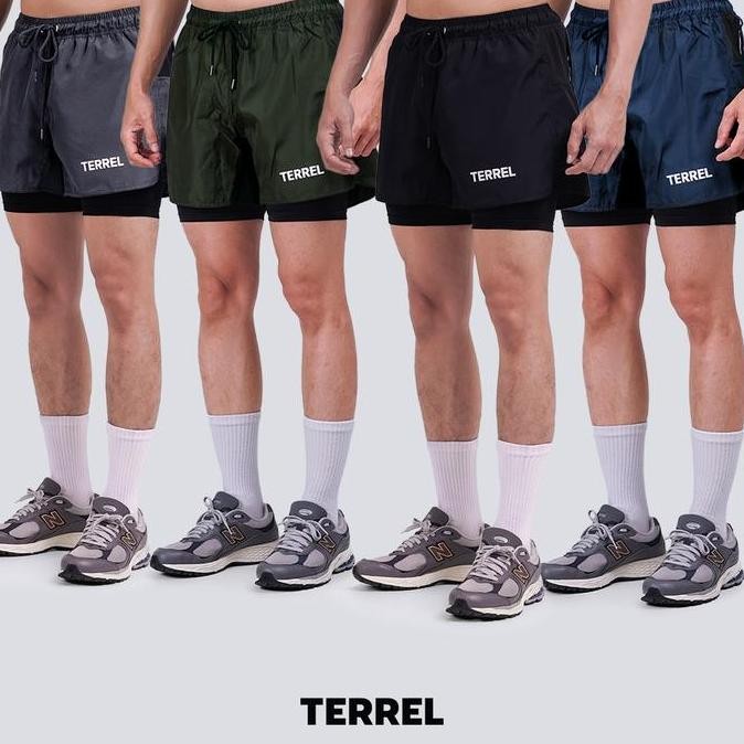 Terrel sportswear compression short 2.0 celana olahraga pendek gym running lari pria sport parasut