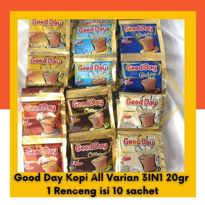 

Good Day Kopi All Varian 3In1 20Gr 1 Renceng Isi 10 Sachet