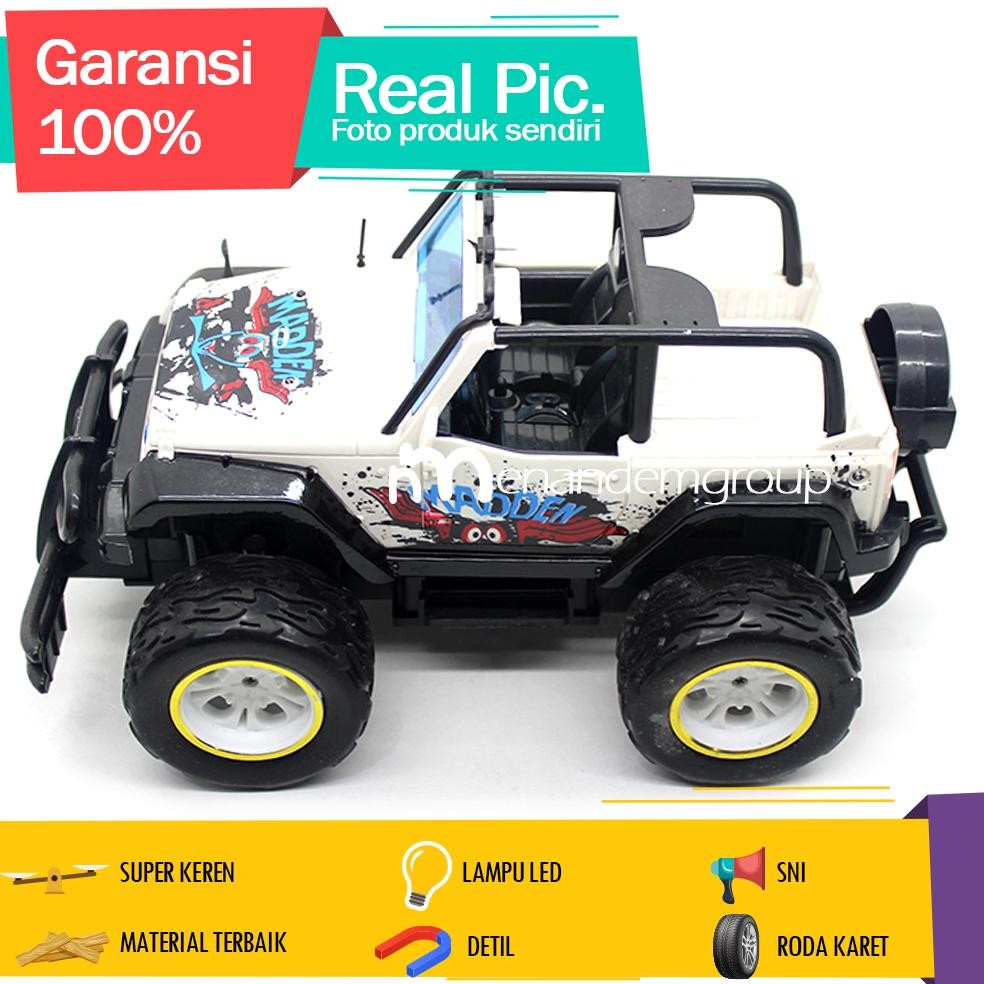 Mainan Mobil Remot Kontrol Rc Monster Jeep Truk LED