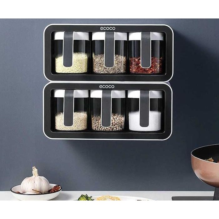 EK Aksesoris Dapur Rack Gantung Tempel Tembok Dinding Wadah Tempat Bumbu