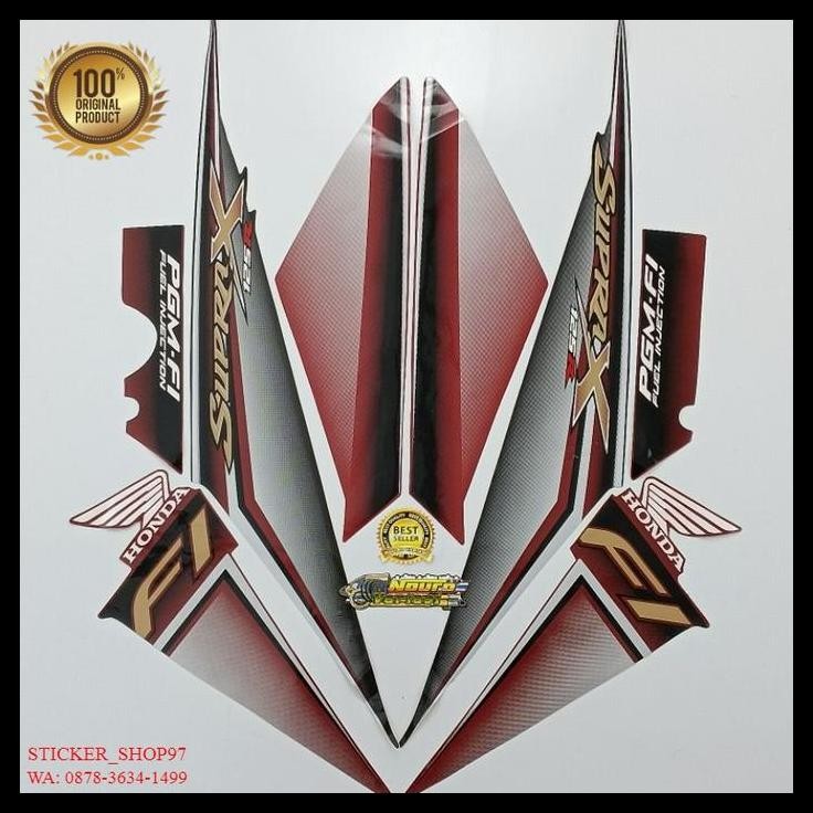 TERMURAH (ORI) STRIPING HONDA SUPRA X 125 R 2009 2010 PGM FI  MERAH SILVER 