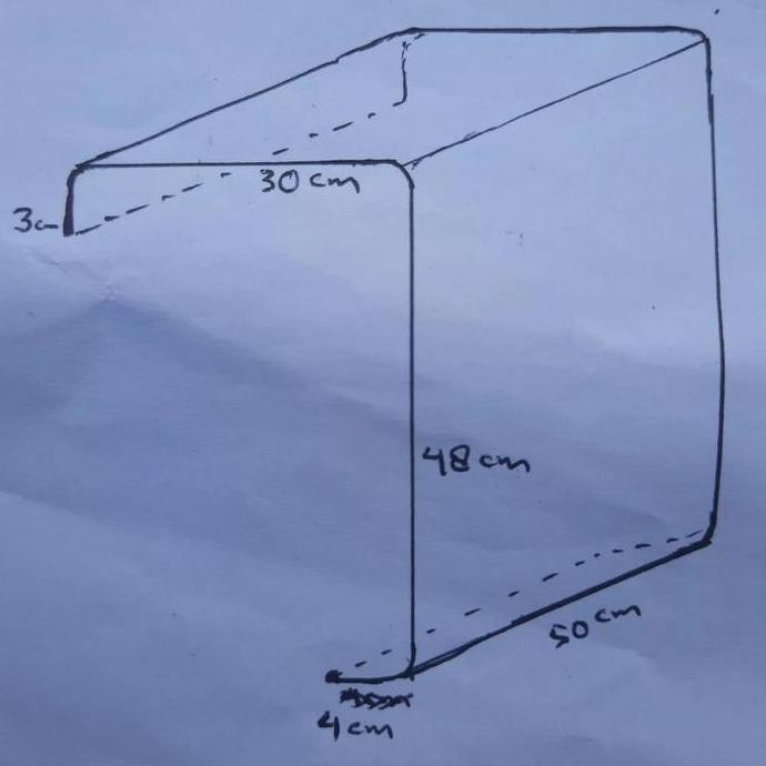 

TERMURAH - Acrylic custom 2mm bending tekuk uk 50 x 30 x 48 cm