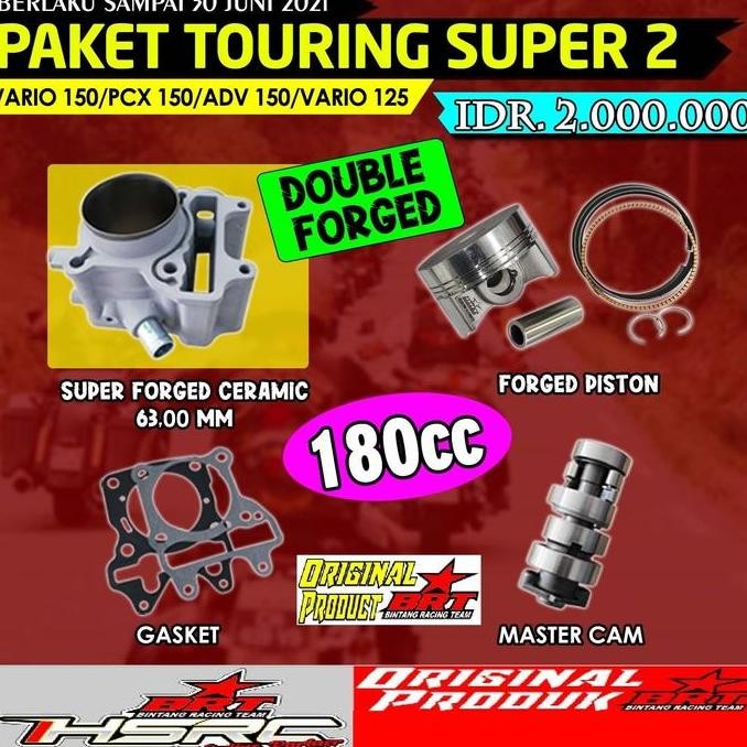 PAKET BORE UP RACING BRT HONDA PCX ADV 150 VARIO 125 BORING Kem PROMO