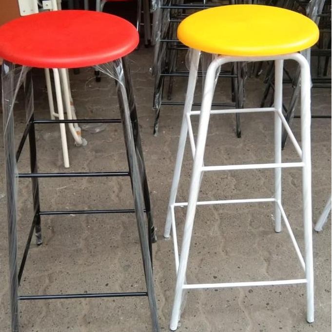 Kursi Baso Bangku Bar Plastik Bulat Tinggi 75Cm
