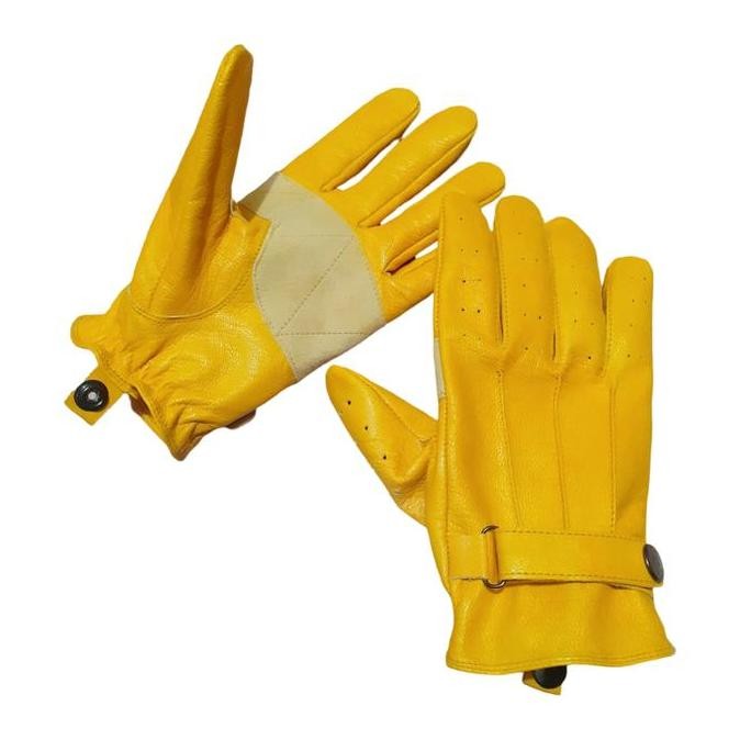 Sarung Tangan Motor Kulit Domba Kuning
