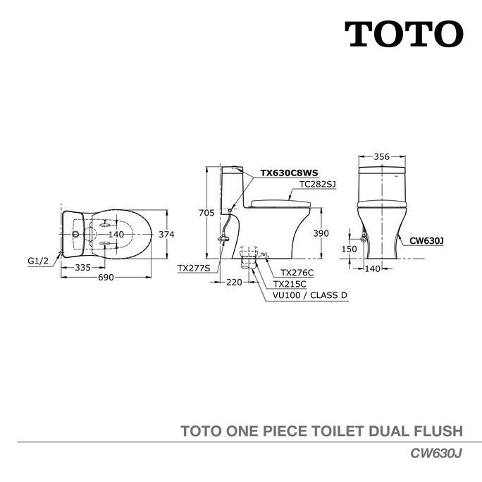 Toto Closet Cw630J | Closet Duduk - Kloset - Kloset Duduk