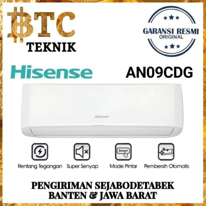 NEW AC HISENSE 1 PK AN 09 CDG AC HISENSE 1 PK + PASANG INSTALASI