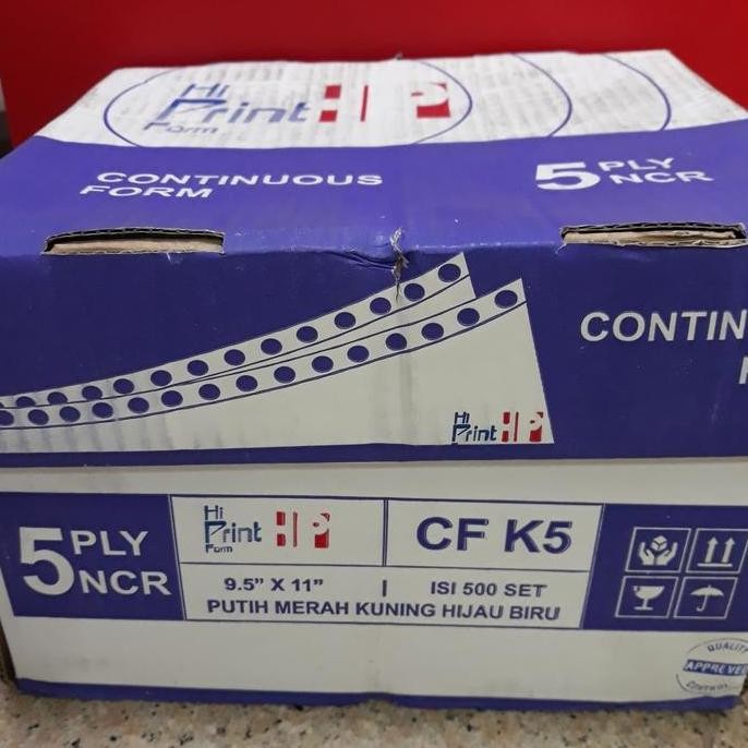 

TERBARU - Continuous Form 9,5 x 11 5 ply W Hi Print