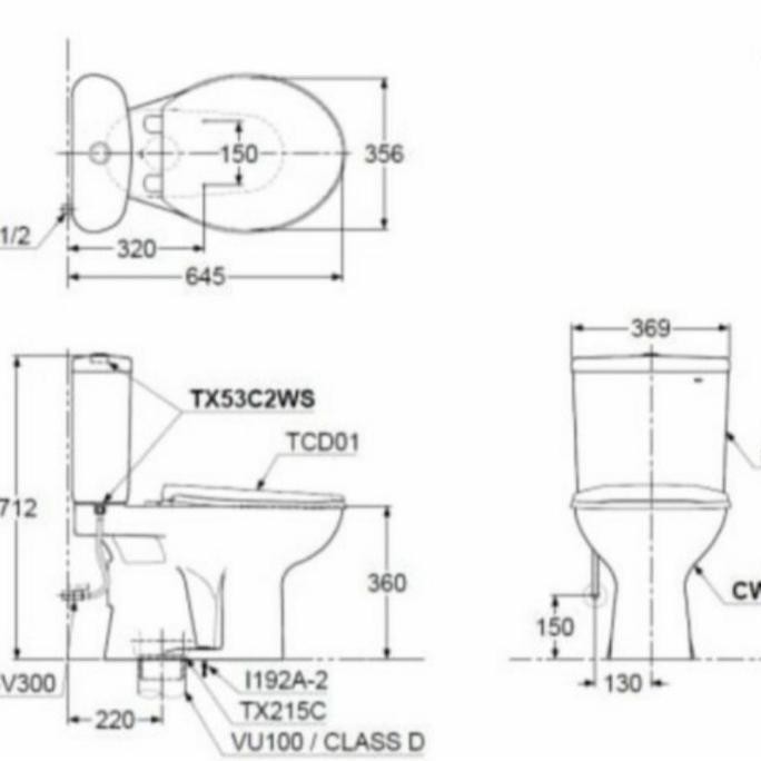 Closed Duduk Toto Cw53 Putih / Closed Duduk Kamar Mandi