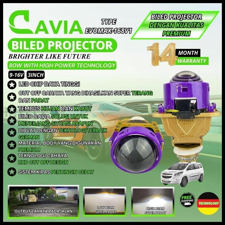 TERBARU CAVIA-PREMIUM BILED PROJIE PROJECTOR LED MOBIL CHEVROLET SPIN 