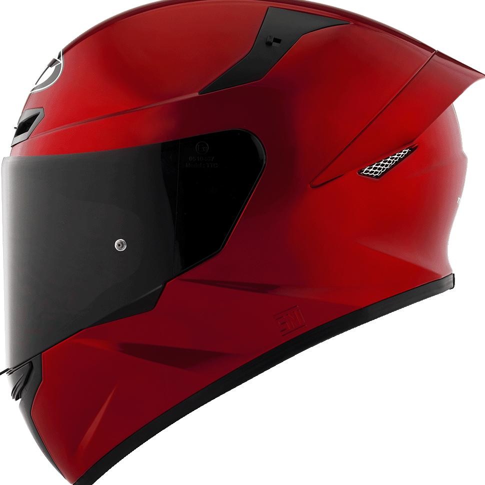 Helm Kyt Tt Course Plain (Visor Clear) - Red Maroon