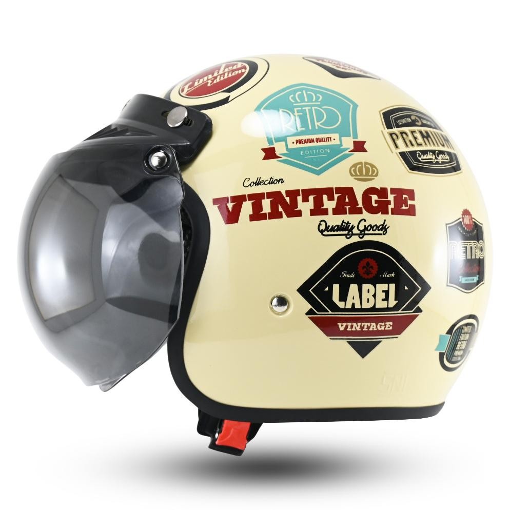 R-Six Helm Bogo Dewasa Kekinian Motif Vintage