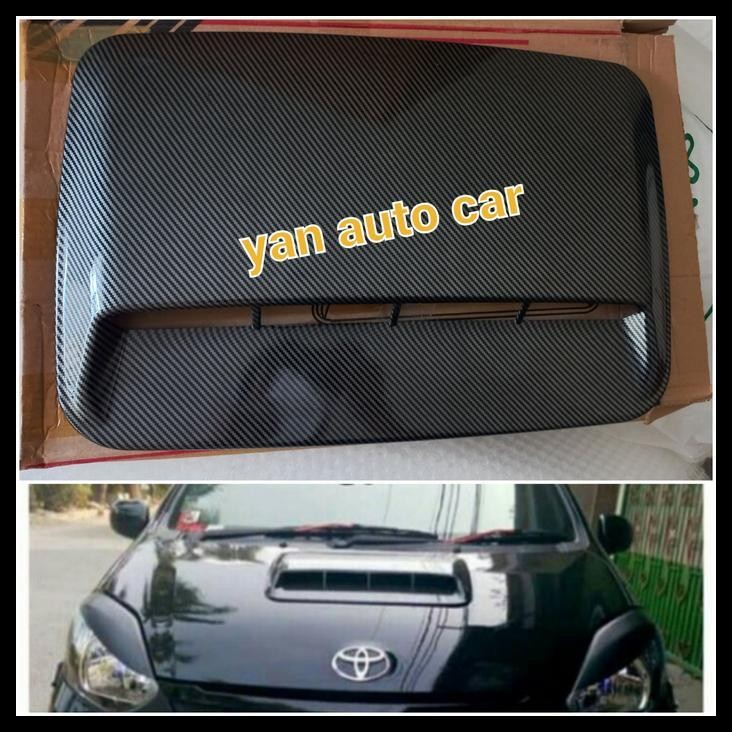 DISKON AIR FLOW / AIR SCOOP KAP MESIN MOBIL JAZZ MOTIF FULL CARBON 