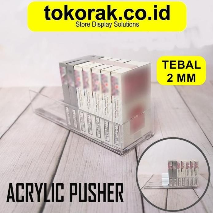 new  RAK ROKOK ACRYLIC PUSHER 20 CM OTOMATIS MAGNET MINIMARKET SUPERMARKET