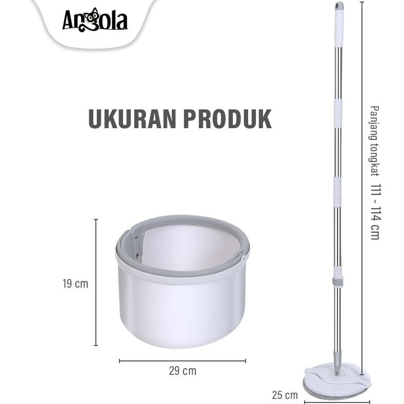 ready ANGOLA Spin Mop D31 Alat Pel Lantai Kain Pel Alat Pembersih Praktis Pel-pelan Otomatis TERLARI