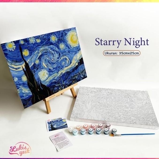 

Starry Night - Paint By Numbers - 35X25Cm - By Lukisyuk