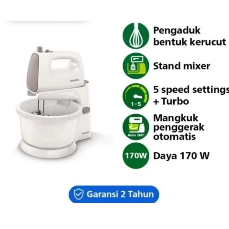 TERLARIS mixer philips hr 1538 - philips stand mixer  -  mikser pengaduk adonan - mikser kue/roti - 