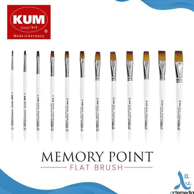 

Kuas Lukis Kum Memory Point Flat Synthetic Brush Short Handle