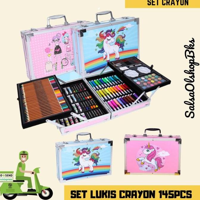 

Set Alat Lukis Anak 145Pcs Model Koper Jinjing Import Alat Menggambar